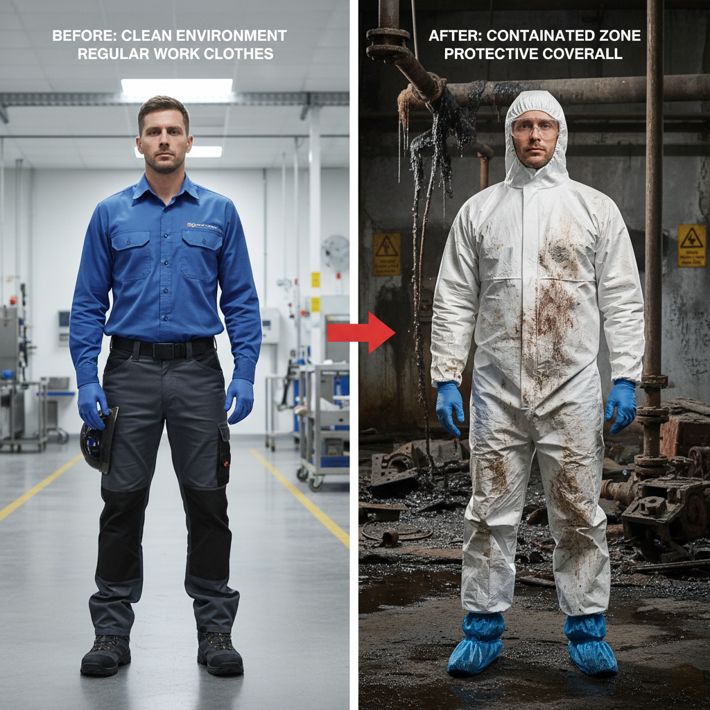 Disposable Protective Coveralls — 5 Pack