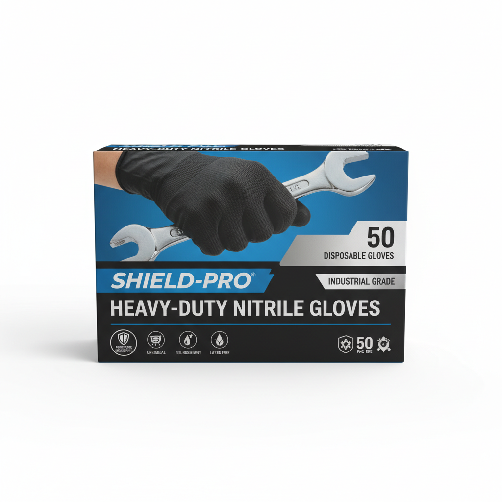 Heavy-Duty Nitrile Gloves — 50 Pack